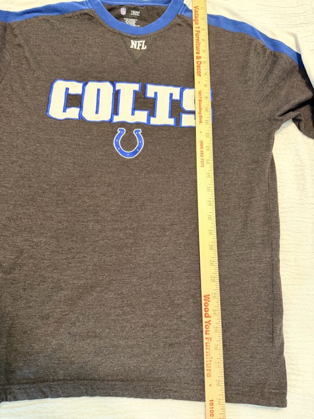 COLTS Team Apparel NFL Crewneck Sweatshirt in Blue & Gray - Picture 5 of 6